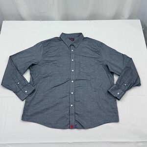 UNTUCKit Long Sleeve Button Up Shirt‎ Mens 2XL 100% Cotton Heathered Dress Gray